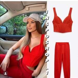 ZARA TEXTURED CORSET TOP size S